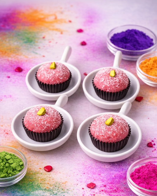 Rose Coconut Truffles | Holi Edition ( Pack of 12)